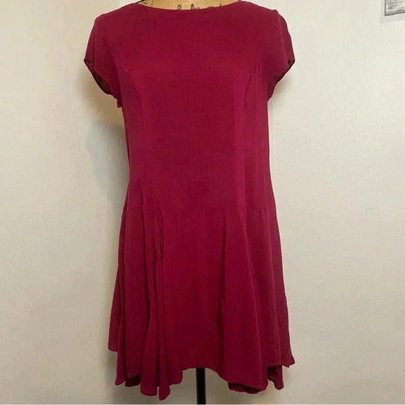 Urban Outfitters Trapeze Dress Maroon Women’s Small - Picture 7 of 8